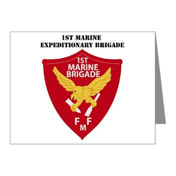 1MEB - M01 - 02 - 1st Marine Expeditionary Brigade with Text - Note Cards (Pk of 20)